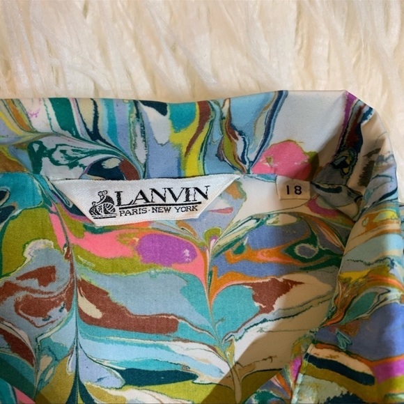 Vintage Lanvin silk shirt Jackson pollack button up - Picture 3 of 14